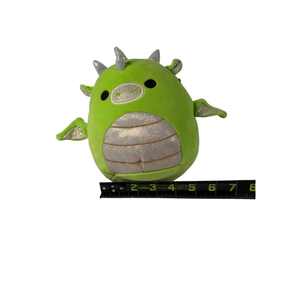 Squishmallows Dragon Kids 8 Inch Green Excellent Metallic Silver Belly Desmund